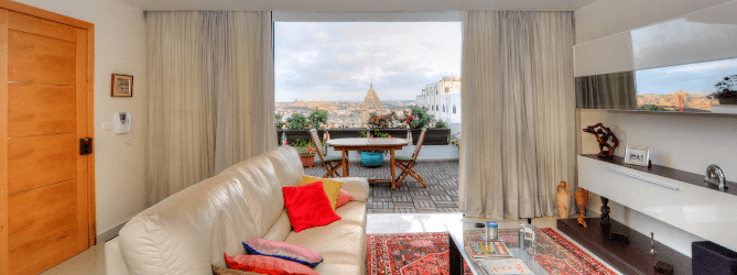 Living area and terrace with wonderful views